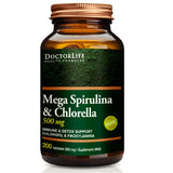 Mega Spirulina & Chlorella 500mg dietary supplement 200 tablets