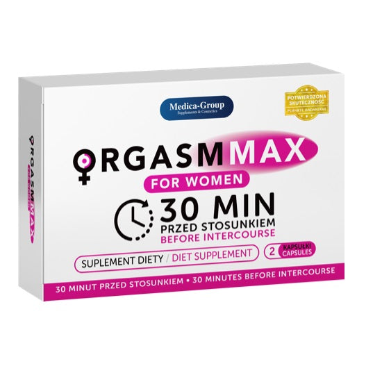 Orgasm Max For Women, a dietary supplement to induce excitement and orgasm, 2 capsules