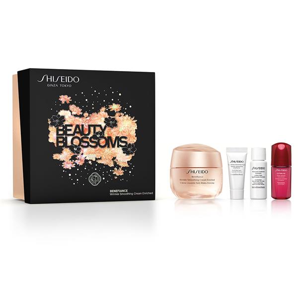Beauty Blossoms set Benefiance Wrinkle Smoothing Enriched cream 50ml + Power Infusing 10ml + Treatment Softener Enriched 7ml + Clarifying Cleansing Foam 5ml