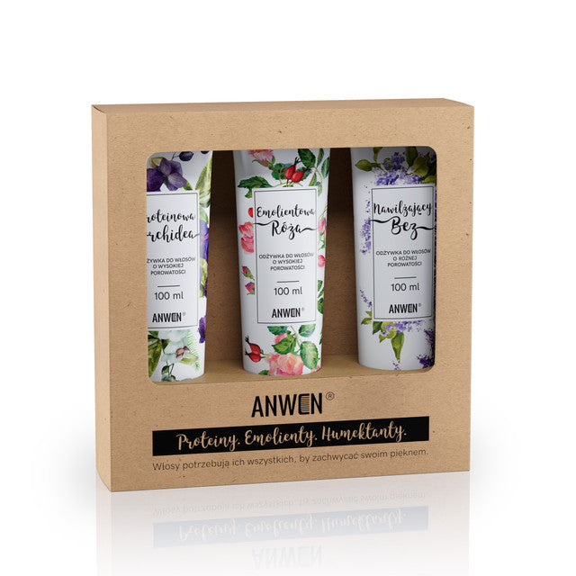 Conditioner for high porosity hair set Protein Orchid 100ml + Emollient Rose 100ml + Moisturizing Without 100ml