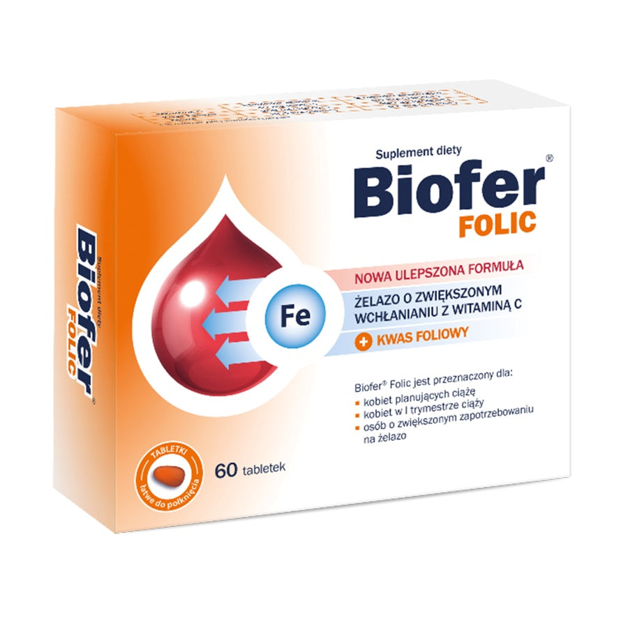 Folic iron with increased absorption with vitamin C and folic acid 60 tablets