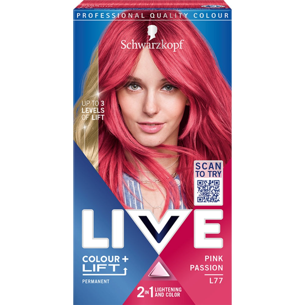 Live Color + Lift Brightening and coloring hair dye L77 Pink Passion