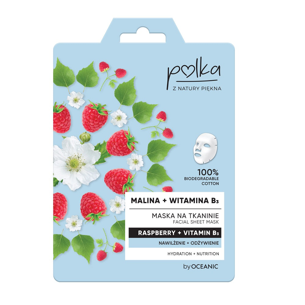 Mask on the fabric moisturizing + nourishing Raspberry and Vitamin B3 23ml