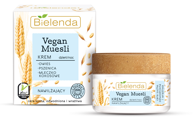 Vegan Muesli Moisturizing Cream is a moisturizing cream for dry skin. dehydrated and sensitive day and night 50ml