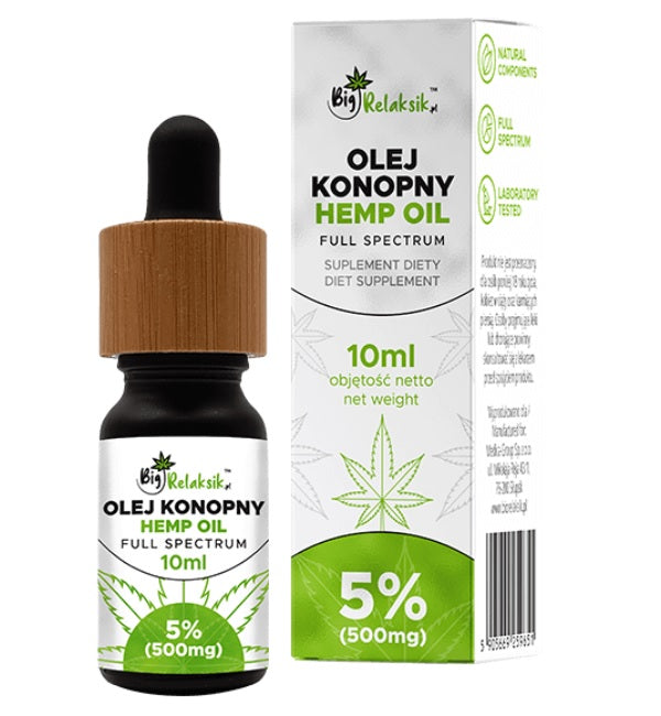 Hemp Oil Full Spectrum 5% 500mg dietary supplement in drops Hemp oil 10ml