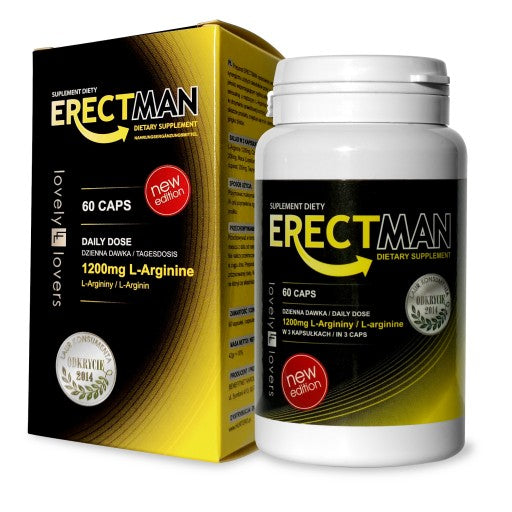 Erectman enhanced erection and potency in men dietary supplement 60 capsules