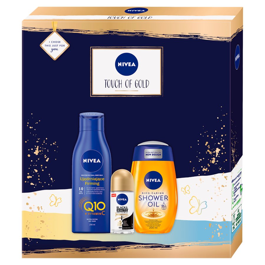 Touch Of Gold set shower oil 200ml + firming body milk 250ml + antiperspirant roll-on 50ml