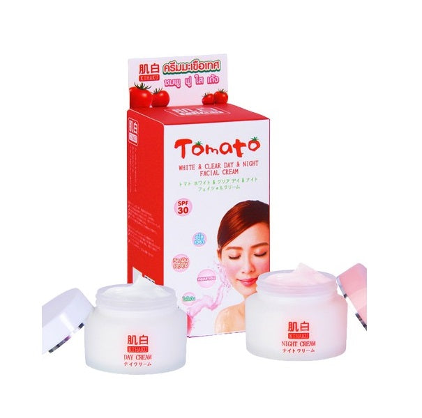 Kihaku Tomato White & Clear Day & Night Facial Cream set day cream SPF30 15g + night cream 15g
