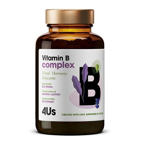 4US Vitamin B Complex complex of B vitamins, dietary supplement 60 capsules