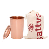 Smooth copper mug with a lid 350ml