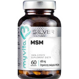 Silver MSM 600 mg 100% pure dietary supplement 60 capsules