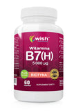 Vitamin B7 (H) Biotin 5000 µg, dietary supplement, 60 capsules
