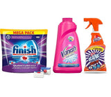 Set Finish Quantum tablets 100pcs + Vanish liquid stain remover 1l + Cilit Bang Power Cleaner Stone and Dirt 750ml