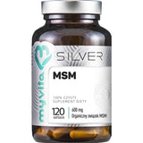 Silver MSM 600 mg 100% pure dietary supplement 120 capsules