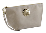 Travel Chic gold shimmering cosmetic bag