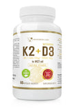 Vitamin K2 MK-7 with Natto 100 µg + D3 2000IU 50 µg in MCT oil, dietary supplement 60 soft capsules