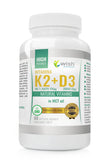 Vitamin K2 MK-7 100?g + D3 2000IU 50?g in MCT Natural Vitamins Oil, dietary supplement 60 soft capsules
