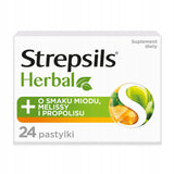 Herbal lozenges soothing irritated throat and vocal cords dietary supplement Honey Melissa and Propolis 24 pcs.