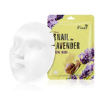 Snail Lavender Facial Mask sheet mask with snail slime and lavender extract for mature skin 38g