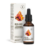 Vitamin D3 + K2 + Omega 3 dietary supplement in 30ml drops