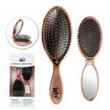 Original Detangler Set Hairbrush Rose Gold + Pop And Go Detangler Folding Brush with Mirror Rose Gold