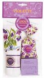Scented bag + cloth + bar of soap Violet 100g