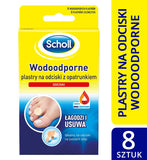 Scholl waterproof patches for corns on the feet of the imprint