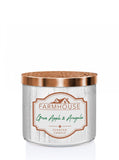 Farmhouse scented candle with three wicks Green Apple & Arugula 411g