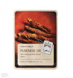 Pureness 100 Red Ginseng Mask Sheet Shine anti-aging face mask with ginseng 21ml