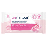 Rose Beauty refreshing wipes with Japanese rose oil 15 pcs.