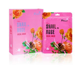 Snail Rose Facial Mask sheet mask with snail slime extract and Japanese rose extract for mature and acne skin 8 + 2pcs 38g