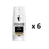 Gold antiperspirant spray for men 6x150ml
