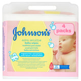 Johnson's Extra Sensitive Baby Wipes mild cleansing wipes for babies 4x56pcs