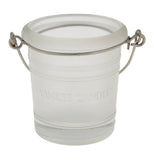 Glass Bucket candlestick frosted bucket 1 pc
