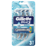 Blue 3 Cool disposable razors for men 3 pcs
