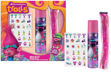 Trolls set of removable tattoos + pins for hair extensions + hair mist