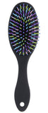 Oval hairbrush with colored pins