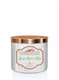 Farmhouse scented candle with three wicks Garden Mint & Melon 411g