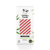 Bamboo Paper Straws disposable bamboo straws red strips 250pcs