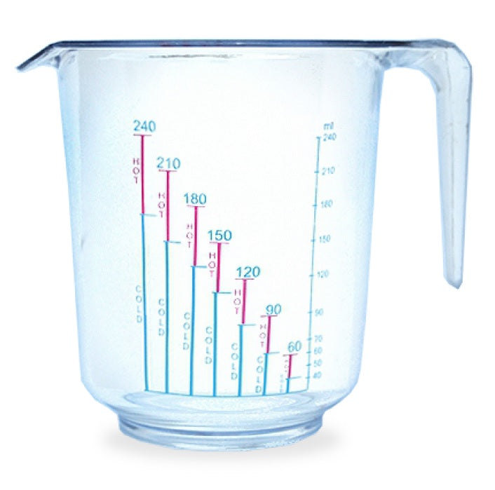 Water temperature measure for making powdered milk – Cosmetics beauty shop