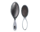 Original Detangler Hairbrush Set Silver + Pop And Go Detangler Folding Brush with Silver Mirror
