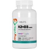 Vitamin K2 MK-7 100 µg + D3 2000IU, dietary supplement 250 tablets