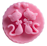 Happy Soaps Pink Two Cats in a Medallion natural glycerin soap Cherry 60g