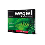 Activated charcoal supports the digestive system. Dietary supplement 30 tablets