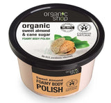 Organic Sweet Almond & Cane Sugar Foamy Body Polish foamy sugar body paste with almond oil and cane sugar 250ml