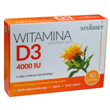 Vitamin D3 4000IU, dietary supplement, 60 capsules