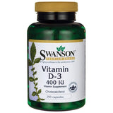 Vitamin D3 400IU, dietary supplement 250 capsules
