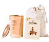 Striped copper mug with lid 350ml