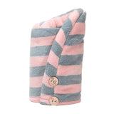 Pink and Gray Microfiber Hair Towel