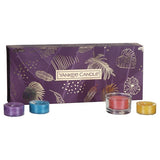 The Last Paradise set of 10 tealights + glass candlestick